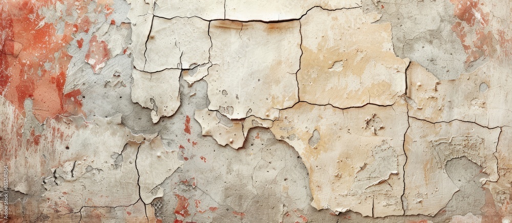 Aufkleber Unique pattern of an old plastered wall. with copy space image. Place for adding text or design