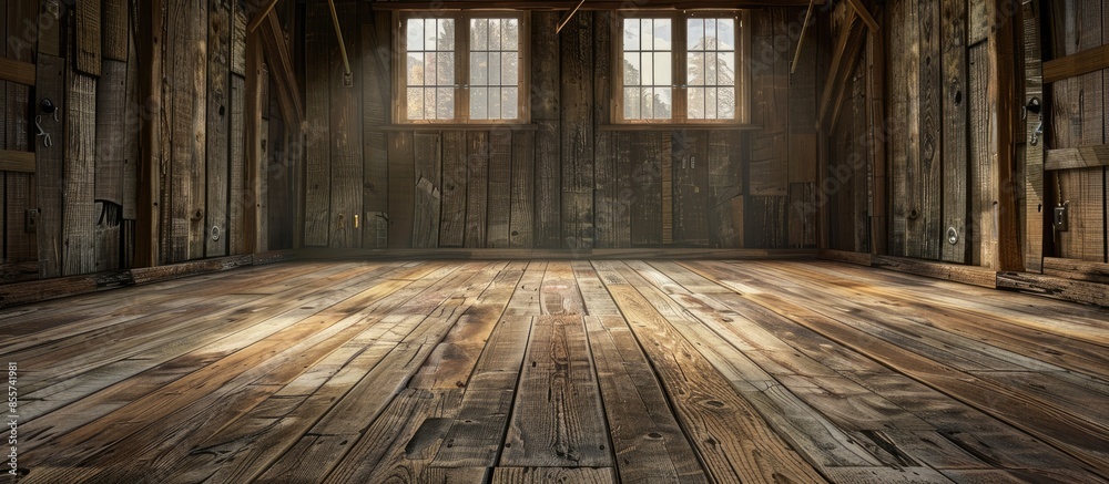 Aufkleber Old wood room. with copy space image. Place for adding text or design