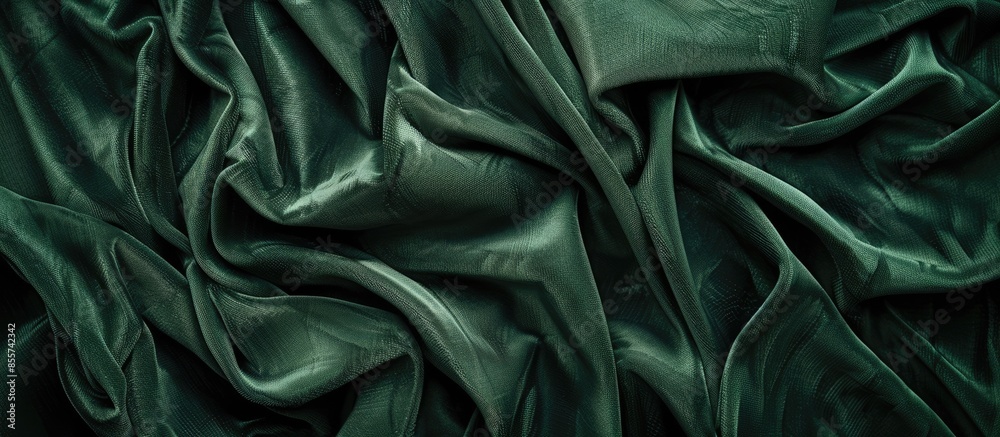 Fototapete Dark green old velvet fabric texture used as background. Empty green fabric background of soft and smooth textile material. There is space for text. Copy space image. Place for adding text or design