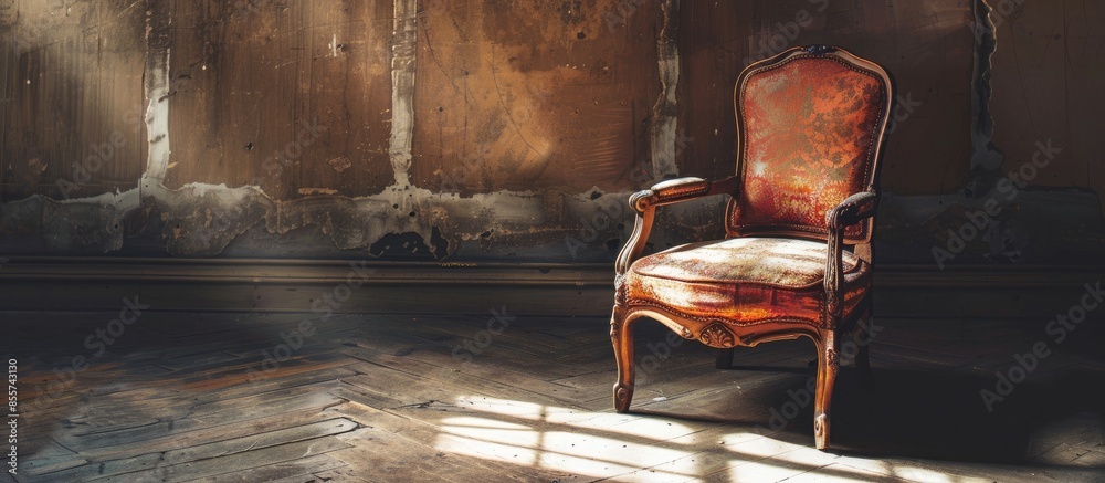 Poster antique chair. with copy space image. place for adding text or design
