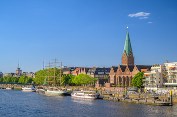 Cityscape of Bremen at a sunny summer day, Germany