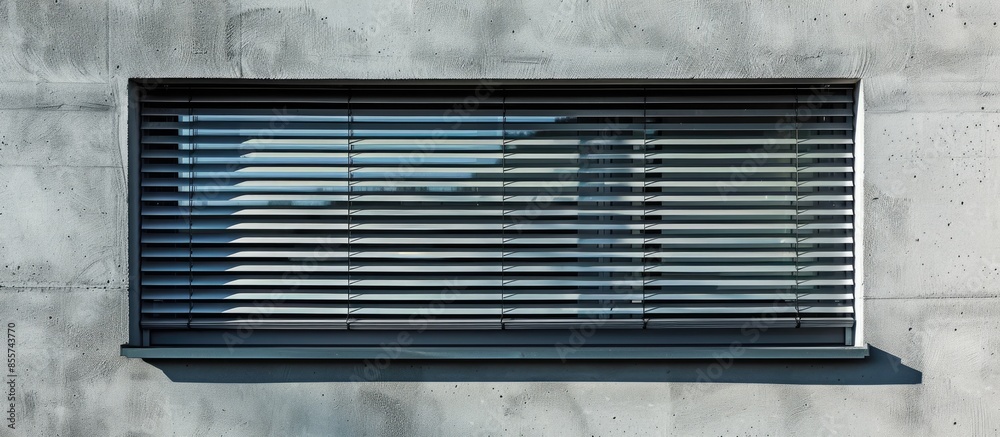 Poster A window with semi opened blinders on a wall. with copy space image. Place for adding text or design