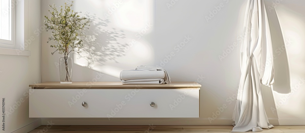 Poster empty dress drawer decoration in bedroom interior. with copy space image. place for adding text or d