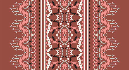 Seamless geometric ethnic asian oriental and tradition pattern design for texture and background. Silk and fabric pattern decoration for carpet, clothing, wrapping and wallpaper