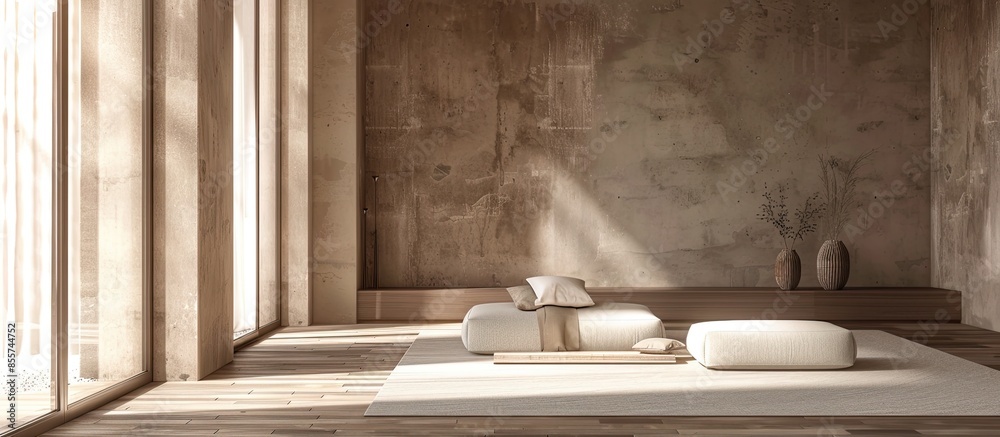 Poster modern interior room in sephia style. with copy space image. place for adding text or design