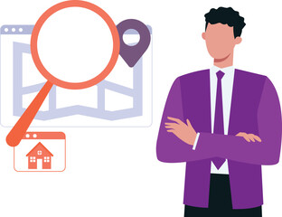 A boy is looking for a location.