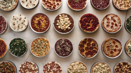 Assortment of Delicious Mini Pizzas and Appetizers