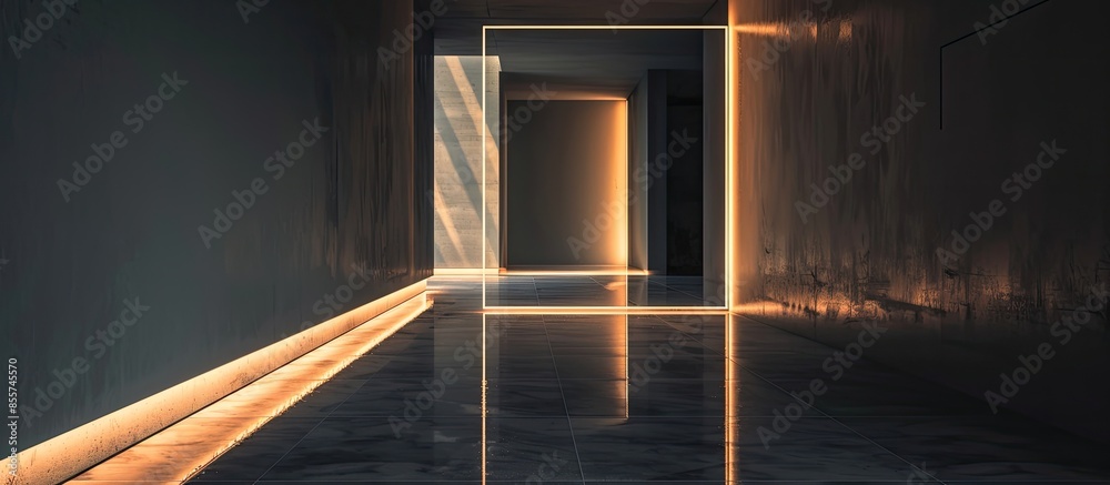 Poster light lines in apartment design house building. with copy space image. Place for adding text or design