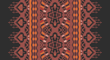 Seamless geometric ethnic asian oriental and tradition pattern design for texture and background. Silk and fabric pattern decoration for carpet, clothing, wrapping and wallpaper