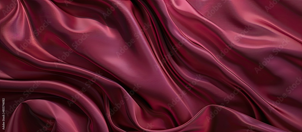 Poster Smooth elegant burgundy silk or satin luxury cloth texture can use as abstract background. Luxurious background design. Top view. with copy space image. Place for adding text or design