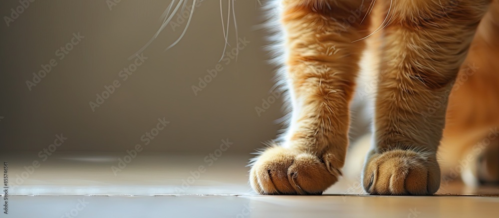 Poster cat leg. with copy space image. Place for adding text or design