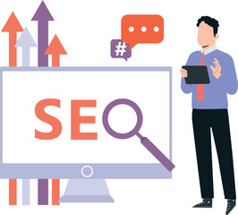 The girl is showing for search bar.