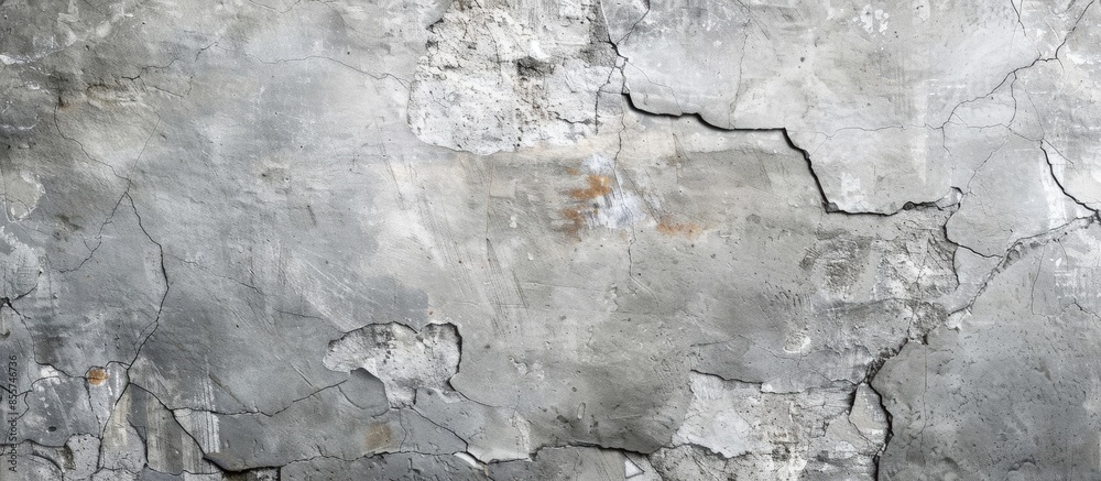 Poster gray rough old concrete wall texture. textured cement plaster surface with small cracks. wide grunge
