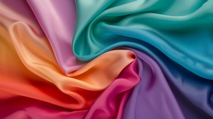Obraz premium Colorful satin fabric with a gradient effect