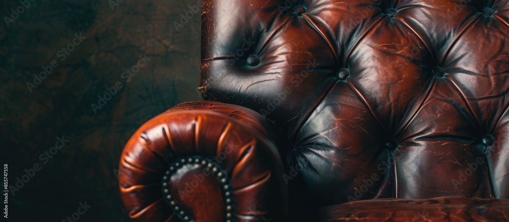 Aufkleber details of leather armchair. with copy space image. place for adding text or design