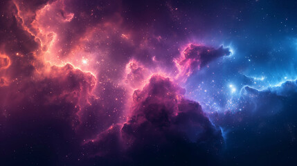 Fototapeta premium A colorful space scene with a mix of red, blue, and purple clouds