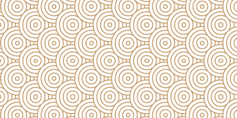 Vector Overlapping Pattern Minimal diamond geometric wave spiral and abstract circle wave line. brown and wood color seamless tile geometric create retro square line backdrop pattern background.