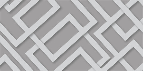White abstract geometric background with white paper sheets soars as abstract spaces with rectangles, parallel stripes, perspective, shadows in simple strict modern material in triangle and square.