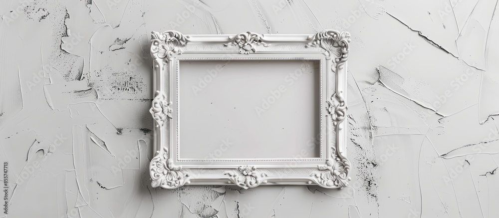 Poster Stylish white Frame isolated on white background. with copy space image. Place for adding text or design