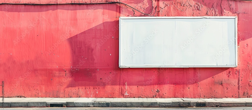 Poster large blank billboard on a street wall, banners with room to add your own text pastel background. wi