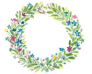 watercolor floral wreath