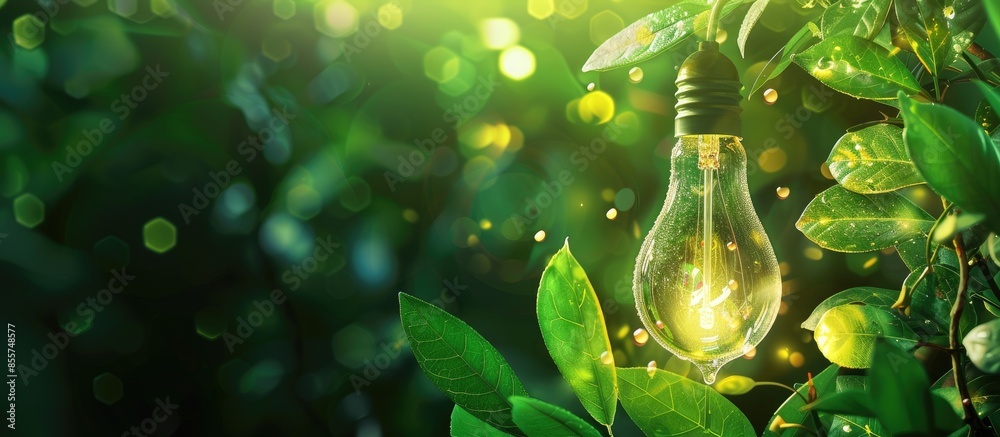 Poster clean green eco energy concept. with copy space image. place for adding text or design