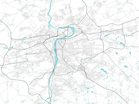Street map art of Prague city in  Czech Republic. Road map of Praha . Black and white (blue) illustration of Prague streets.  Czech Republic Printable poster.	
