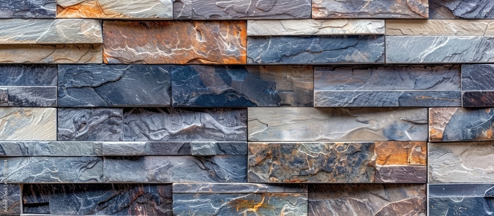 Poster Modern stone brick wall background. with copy space image. Place for adding text or design