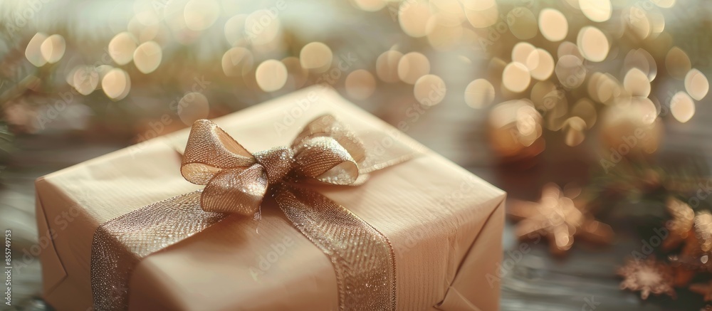 Aufkleber gift box.selective focus. pastel background christmas. with copy space image. place for adding text 