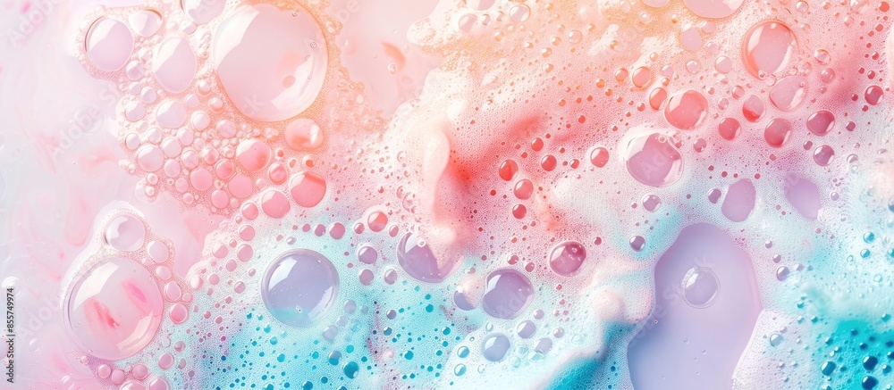 Fototapete foam in the bath pastel background design. with copy space image. place for adding text or design