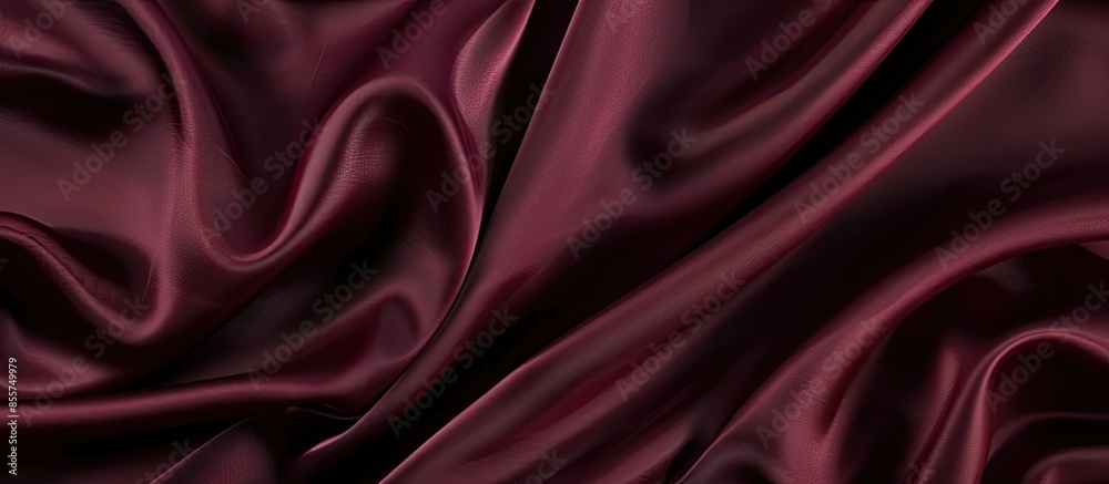 Fototapete Smooth elegant burgundy silk or satin luxury cloth texture can use as abstract background. Luxurious background design. Top view. with copy space image. Place for adding text or design