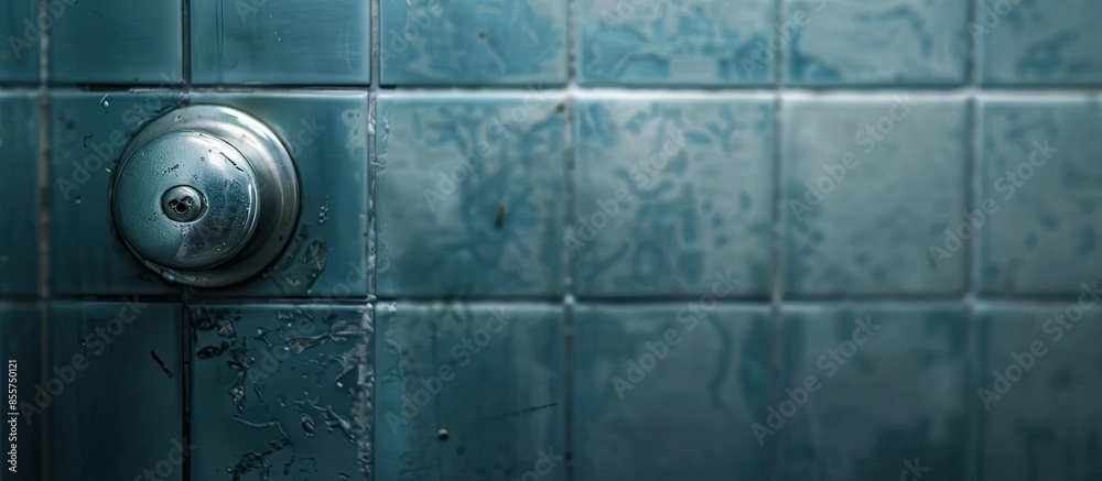 Aufkleber metallic door knob in the toilet. with copy space image. place for adding text or design