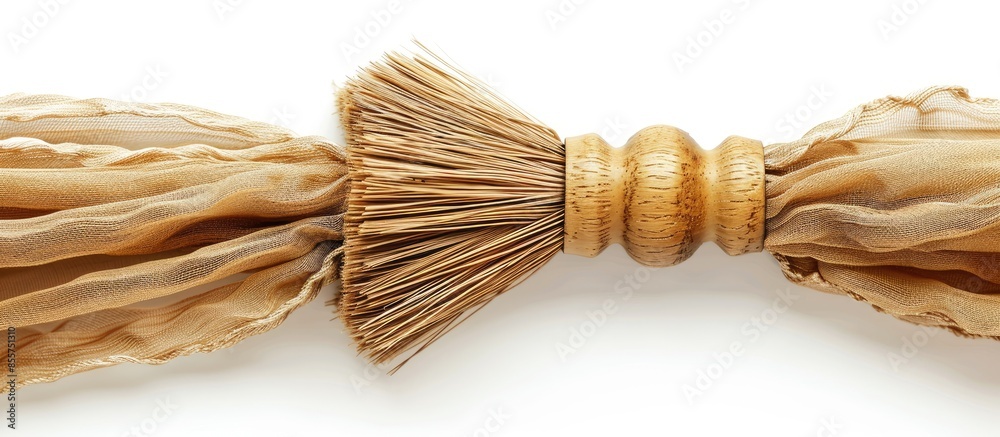 Poster Decorative brush for curtains.isolated on white background. with copy space image. Place for adding text or design