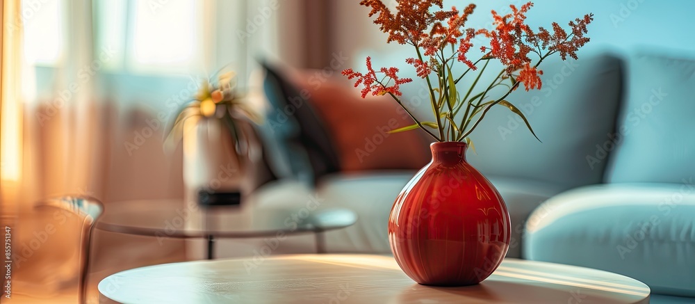 Leinwandbilder vase on the table in the living room. with copy space image. place for adding text or design