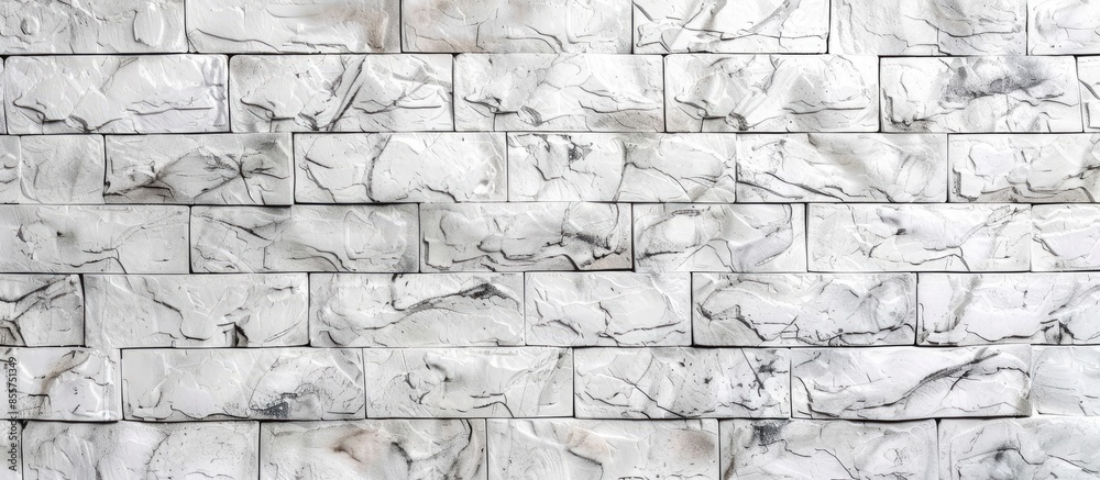 Poster Surface of Vintage white marble brick wall background for design in your work Texture backdrop concept. with copy space image. Place for adding text or design
