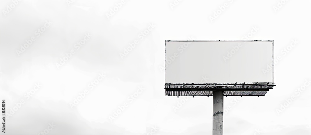 Poster blank billboard isolated on white. pylon banner mock up. empty outdoor signage mockup. Copy space image. Place for adding text or design