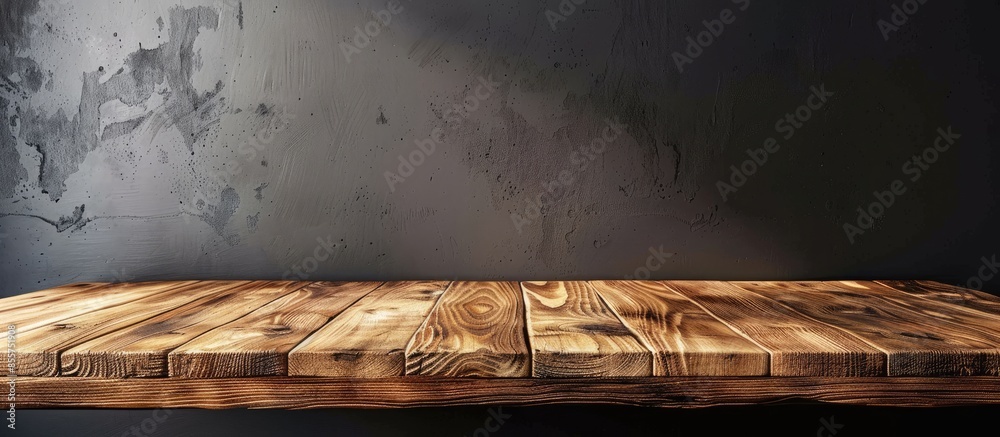 Wall mural wooden desk and room . with copy space image. place for adding text or design