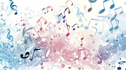 Musical notes, the concept of enjoyment Enjoy the music simple background