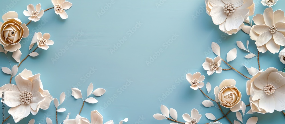 Aufkleber decorative handmade flower. with copy space image. Place for adding text or design