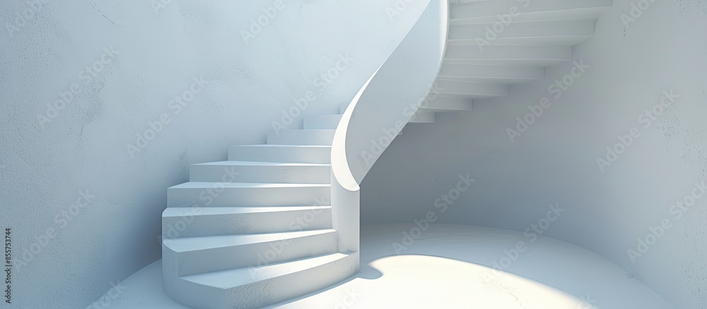 Poster white spiral staircase. with copy space image. Place for adding text or design