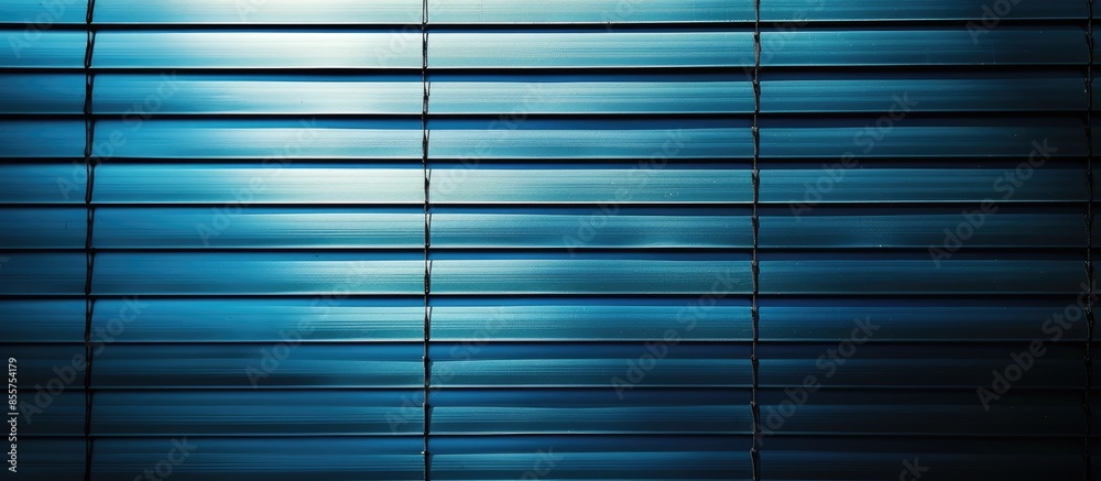Poster blue aluminum blinds as background. with copy space image. place for adding text or design