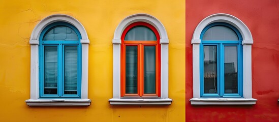 Fototapeta premium Beautiful and colorful window styles. with copy space image. Place for adding text or design