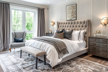 Fototapeta premium Luxurious Bedroom in Daylight 