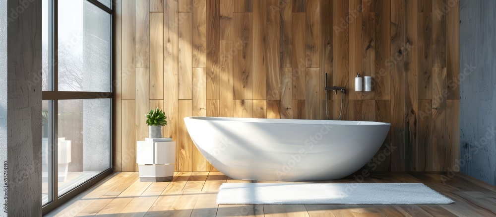 Poster modern bathroom. with copy space image. Place for adding text or design