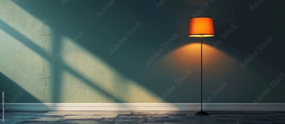 Aufkleber lamp and room interior object design. with copy space image. Place for adding text or design