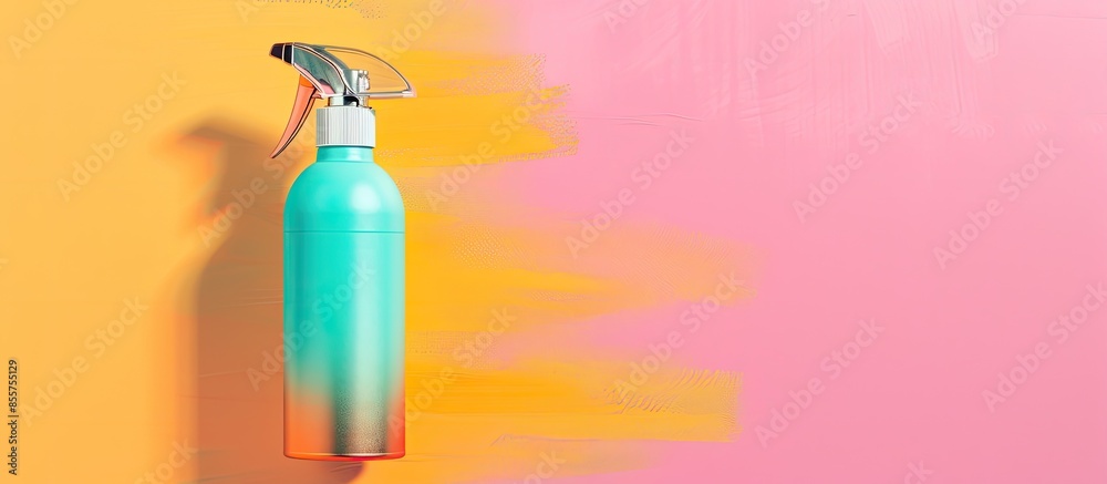 Poster spray paint tag or resource isolated against pastel background. with copy space image. Place for adding text or design