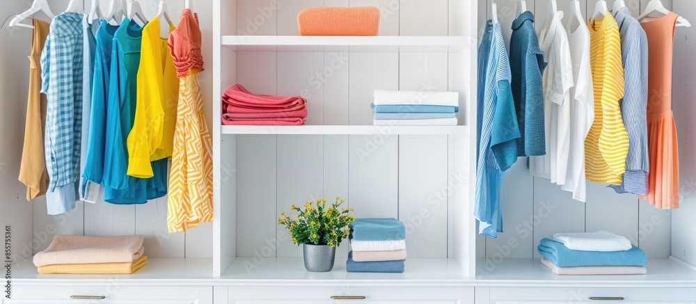 Poster wardrobe furnishing isolated on white background. with copy space image. place for adding text or de