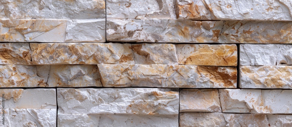 Poster texture of marble facing bricks chipped close-up background. with copy space image. Place for adding text or design