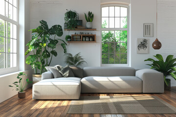 Cozy Modern Living Room with Natural Light 