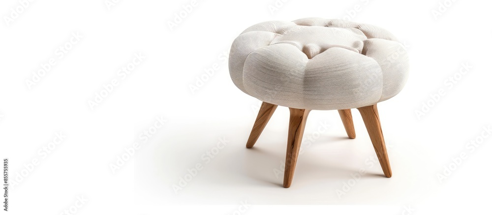 Poster Padded soft seating stool isolated on white. with copy space image. Place for adding text or design